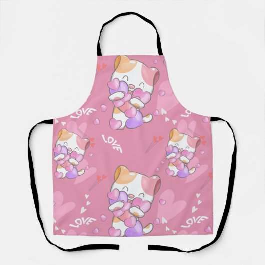 Liebe Katzenmuster farbige Haustiere Tiere Schürze (Vorderseite)