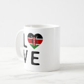 Liebe - Kenia-Flagge Kaffeetasse (Vorderseite Links)