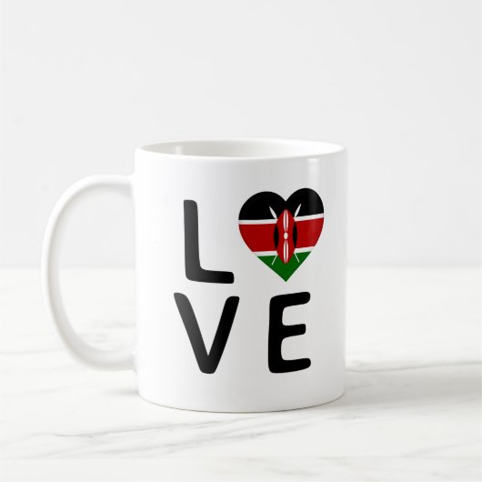 Liebe - Kenia-Flagge Kaffeetasse (Links)