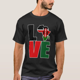 Liebe Kenia mit kenianischer Flagge in Afrika Kart T-Shirt