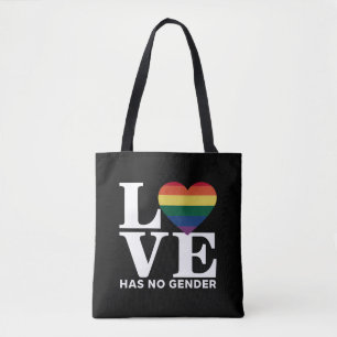 Liebe kennt kein Geschlecht LGBTQ Regenbogen Stolz Tasche