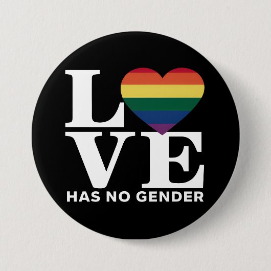 Liebe kennt keine Geschlechter LGBTQ Regenbogen St Button (Vorderseite)