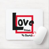 Liebe kennt keine Grenzen in Rot und Weiß Mousepad (Mit Mouse)