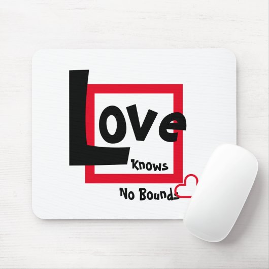 Liebe kennt keine Grenzen in Rot und Weiß Mousepad (Mit Mouse)