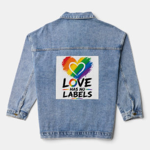 Liebe kennt keine Labels – Regenbogenherz Pride-De Jeansjacke
