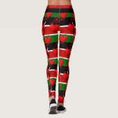 LIEBE KENYA Flag Rote Herzen RUN IHRE RASSE Leggings (Rückseite)