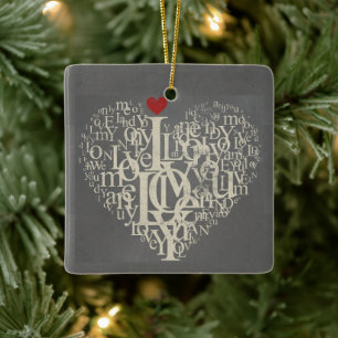 Liebe Keramik Ornament