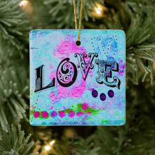 Liebe Keramik Ornament