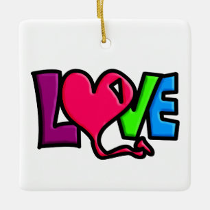 Liebe Keramikornament