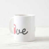 Liebe Kettlebell Pink Kaffeetasse (Vorderseite Links)
