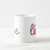 Liebe Kettlebell Pink Kaffeetasse (Mittel)