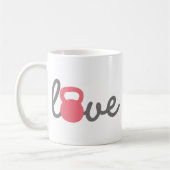 Liebe Kettlebell Pink Kaffeetasse (Links)