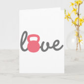 Liebe Kettlebell Pink Karte (Gelbe Blume)