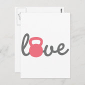 Liebe Kettlebell Pink Postkarte (Vorne/Hinten)