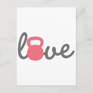 Liebe Kettlebell Pink Postkarte