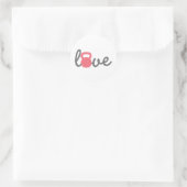 Liebe Kettlebell Pink Runder Aufkleber (Tasche)