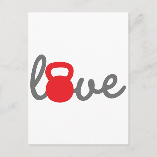 Liebe Kettlebell Red Postkarte (Vorderseite)