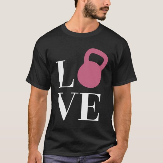 Liebe Kettlebell Workout Fitness Spaß T-Shirt (Vorderseite)