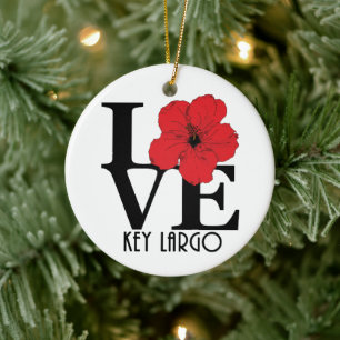 LIEBE Key Largo Red Hibiskus Keramik Ornament