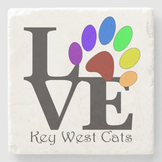 LIEBE Key West Cats Steinuntersetzer (Vorderseite)