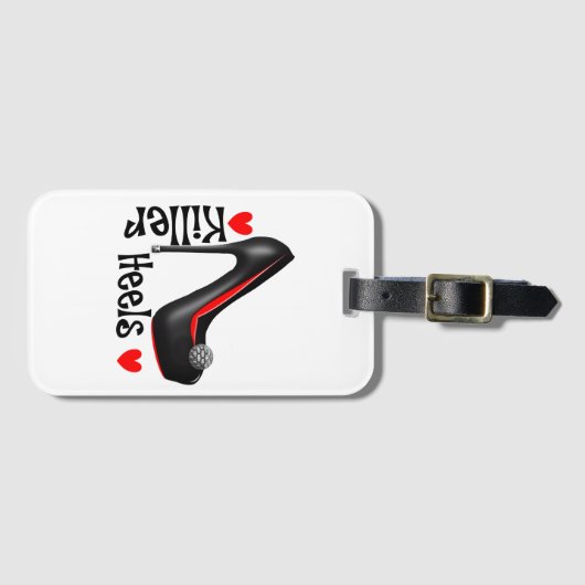 Liebe Killer Heels Girly Shoe Graphic Gepäckanhänger (Vorderseite (Horizontal))