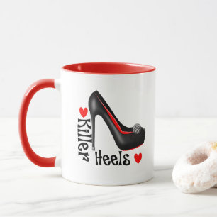 Liebe Killer Heels Girly Shoe Graphic Tasse