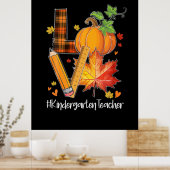LIEBE Kindergarten Lehrer Herbstlaub Herbst Poster (Küche)