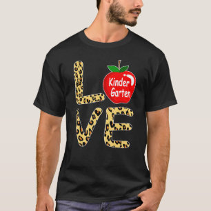 Liebe Kindergarten Leopard zurück zur Schule Kinde T-Shirt