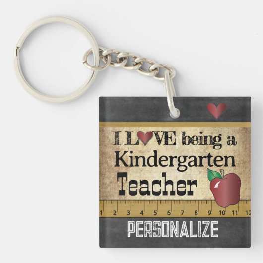 Liebe Kindergartenlehrerin Schlüsselanhänger (Vorderseite)