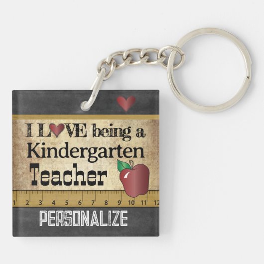 Liebe Kindergartenlehrerin Schlüsselanhänger (Rückseite)