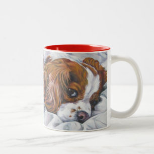 Liebe King Charles Cavalier Pups Zweifarbige Tasse