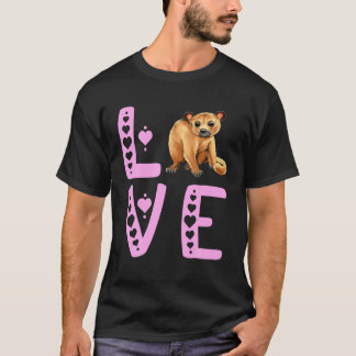 Liebe Kinkajou Heart Kinkajou Lover Prehensile Ani T-Shirt