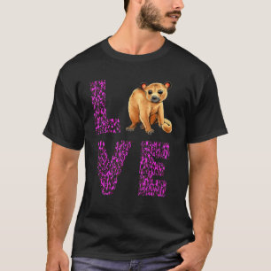 Liebe Kinkajou Lila Leopard Night Walker Kinkajou T-Shirt