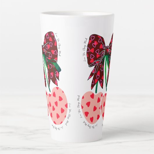 Liebe Kirsche viel lustiges Obst Milchtasse (Vorderseite)