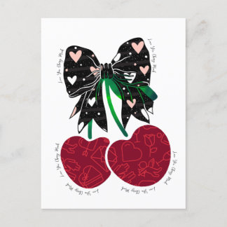 Liebe Kirsche viel lustiges Obst Postkarte