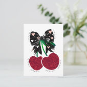 Liebe Kirsche viel lustiges Obst Postkarte (Stehend Vorderseite)