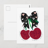 Liebe Kirsche viel lustiges Obst Postkarte (Vorne/Hinten)