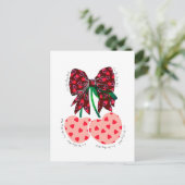 Liebe Kirsche viel lustiges Obst Postkarte (Stehend Vorderseite)