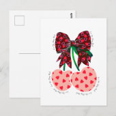 Liebe Kirsche viel lustiges Obst Postkarte (Vorne/Hinten)