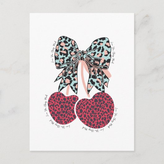 Liebe Kirsche viel lustiges Obst Postkarte (Vorderseite)