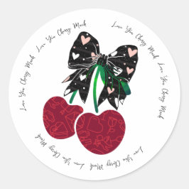 Liebe Kirsche viel lustiges Obst Runder Aufkleber