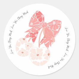 Liebe Kirsche viel lustiges Obst Runder Aufkleber