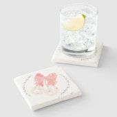 Liebe Kirsche viel lustiges Obst Steinuntersetzer (Seitenansicht)