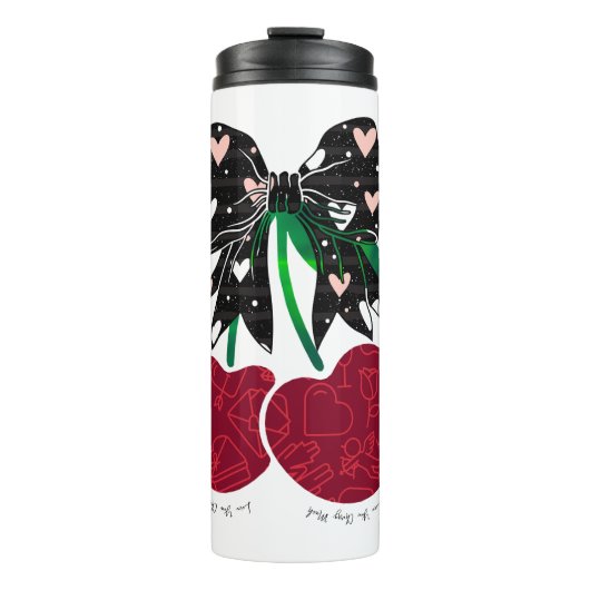 Liebe Kirsche viel lustiges Obst Thermosbecher (Vorderseite)