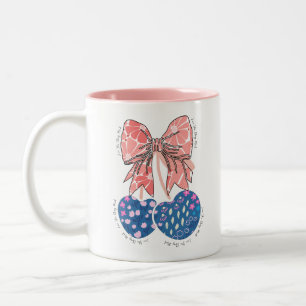 Liebe Kirsche viel lustiges Obst Zweifarbige Tasse