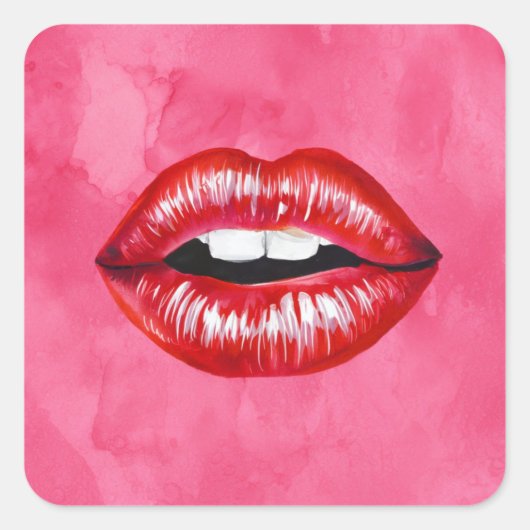 Liebe Kiss Quadratischer Aufkleber (Vorderseite)