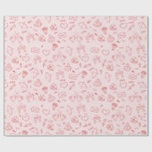 Liebe & Kiss Romantisches Wrapping Paper Geschenkpapier (Flach)