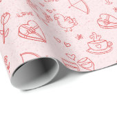Liebe & Kiss Romantisches Wrapping Paper Geschenkpapier (Rolleneckpunkt)