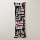 Liebe Kissen in Rosa und Schwarz Graffiti (Rückseite (Vertikal))
