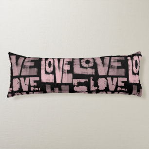 Liebe Kissen in Rosa und Schwarz Graffiti
